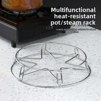 Kaiwang рафт за кухня от неръждаема стомана за гювечи и пароварки, двойно ниво, топлоизолационна подложка, мултифункционален