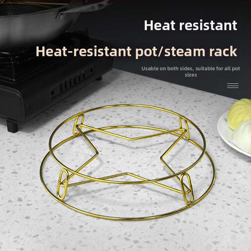 Kaiwang рафт за кухня от неръждаема стомана за гювечи и пароварки, двойно ниво, топлоизолационна подложка, мултифункционален