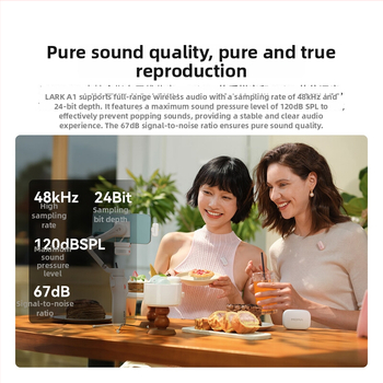 Клип-микрофон за жив стрийминг - Mengma LARK A1, омнидирекционен, 20 Hz–20 kHz, SNR ≥60 dB, вградена батерия 50–100 mAh, 3–6 ч живот на батерията