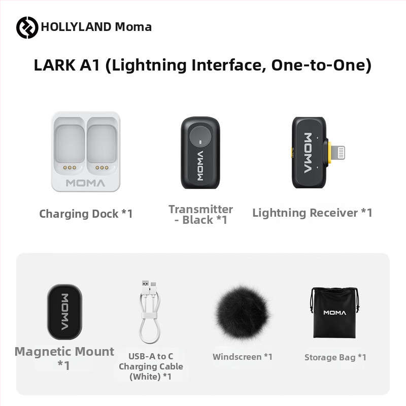 Клип-микрофон за жив стрийминг - Mengma LARK A1, омнидирекционен, 20 Hz–20 kHz, SNR ≥60 dB, вградена батерия 50–100 mAh, 3–6 ч живот на батерията