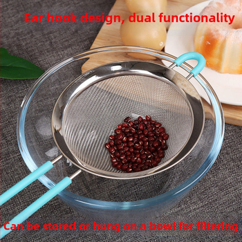 Nerezové oceľové ručné sito na múku s ultrajemnou sieťou – na preosievanie múky, cukru a práškov