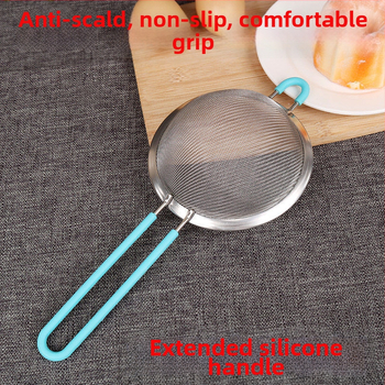 Nerezové oceľové ručné sito na múku s ultrajemnou sieťou – na preosievanie múky, cukru a práškov