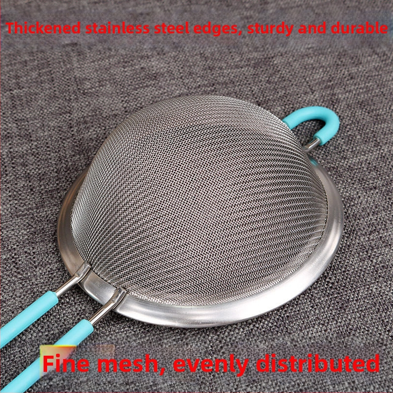 Nerezové oceľové ručné sito na múku s ultrajemnou sieťou – na preosievanie múky, cukru a práškov