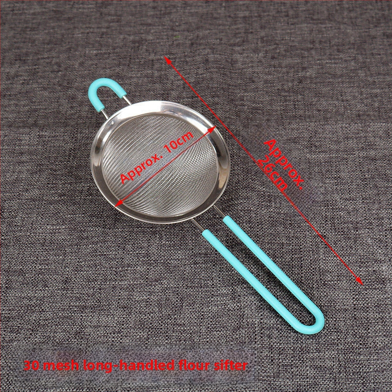 Nerezové oceľové ručné sito na múku s ultrajemnou sieťou – na preosievanie múky, cukru a práškov