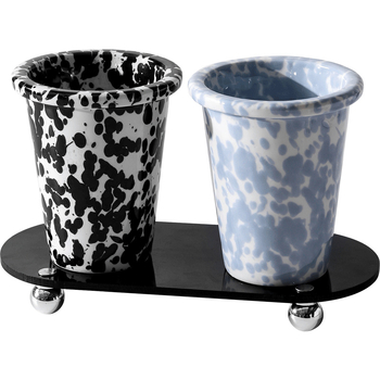 MIKIS fürdőszobai fogkefetartó pohárral a szájöblítéshez és fogkrém-tárolóval – ajándékra kész, logó nélkül, testreszabás nélkül