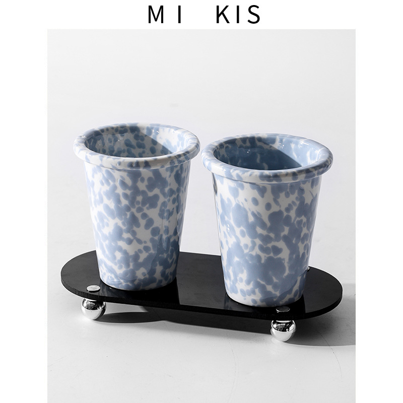 MIKIS fürdőszobai fogkefetartó pohárral a szájöblítéshez és fogkrém-tárolóval – ajándékra kész, logó nélkül, testreszabás nélkül