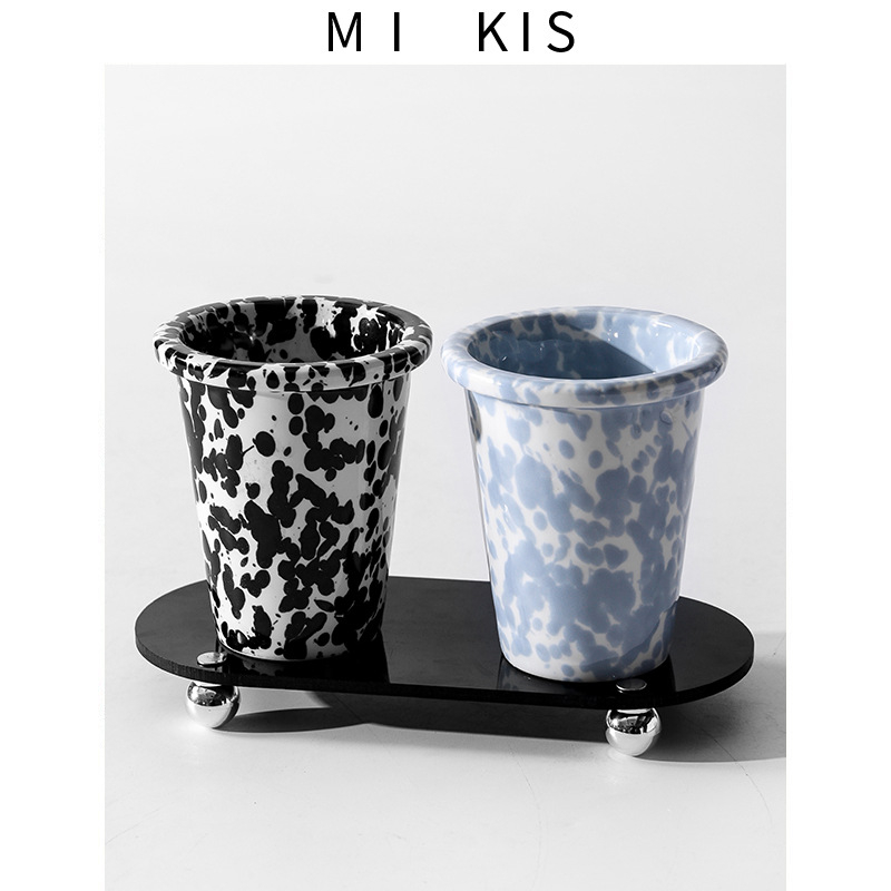 MIKIS fürdőszobai fogkefetartó pohárral a szájöblítéshez és fogkrém-tárolóval – ajándékra kész, logó nélkül, testreszabás nélkül