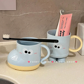 Pahar din plastic pentru clătirea gurii, pentru uz casnic, design drăguț pentru copii și cupluri, potrivit pentru cămine studențești