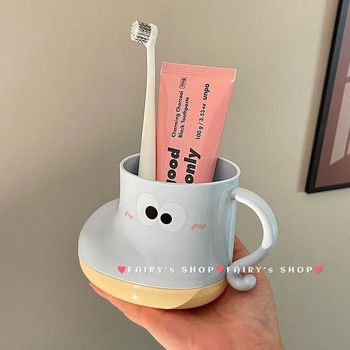 Pahar din plastic pentru clătirea gurii, pentru uz casnic, design drăguț pentru copii și cupluri, potrivit pentru cămine studențești