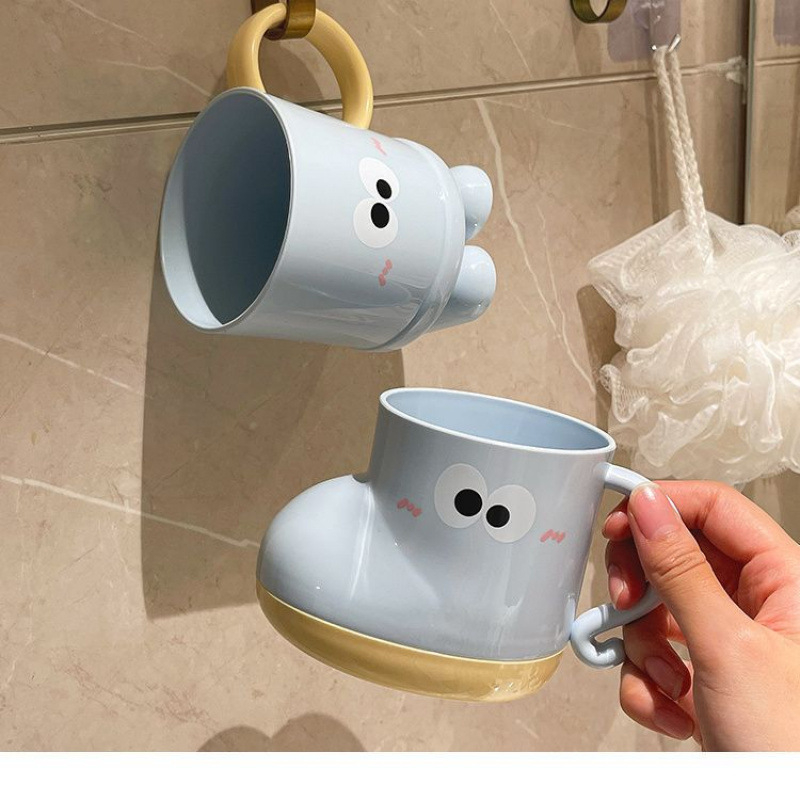 Pahar din plastic pentru clătirea gurii, pentru uz casnic, design drăguț pentru copii și cupluri, potrivit pentru cămine studențești