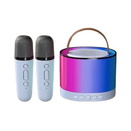 Boxă Bluetooth pentru karaoke K52 cu microfoane încorporate, duale — 5W, Bluetooth 5.0, 100Hz-20kHz, SNR 75dB, portabilă pentru karaoke acasă și în aer liber