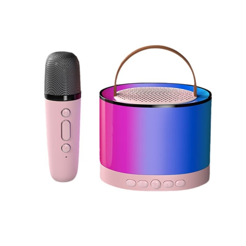 Boxă Bluetooth pentru karaoke K52 cu microfoane încorporate, duale — 5W, Bluetooth 5.0, 100Hz-20kHz, SNR 75dB, portabilă pentru karaoke acasă și în aer liber