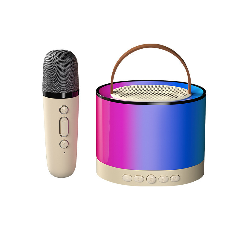 Boxă Bluetooth pentru karaoke K52 cu microfoane încorporate, duale — 5W, Bluetooth 5.0, 100Hz-20kHz, SNR 75dB, portabilă pentru karaoke acasă și în aer liber