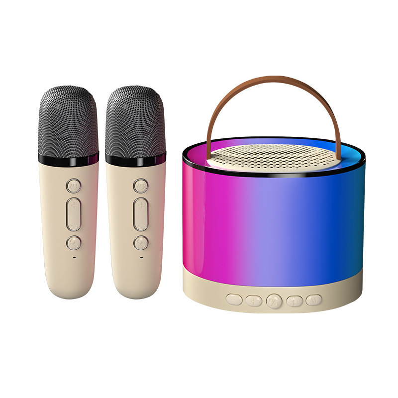 Boxă Bluetooth pentru karaoke K52 cu microfoane încorporate, duale — 5W, Bluetooth 5.0, 100Hz-20kHz, SNR 75dB, portabilă pentru karaoke acasă și în aer liber