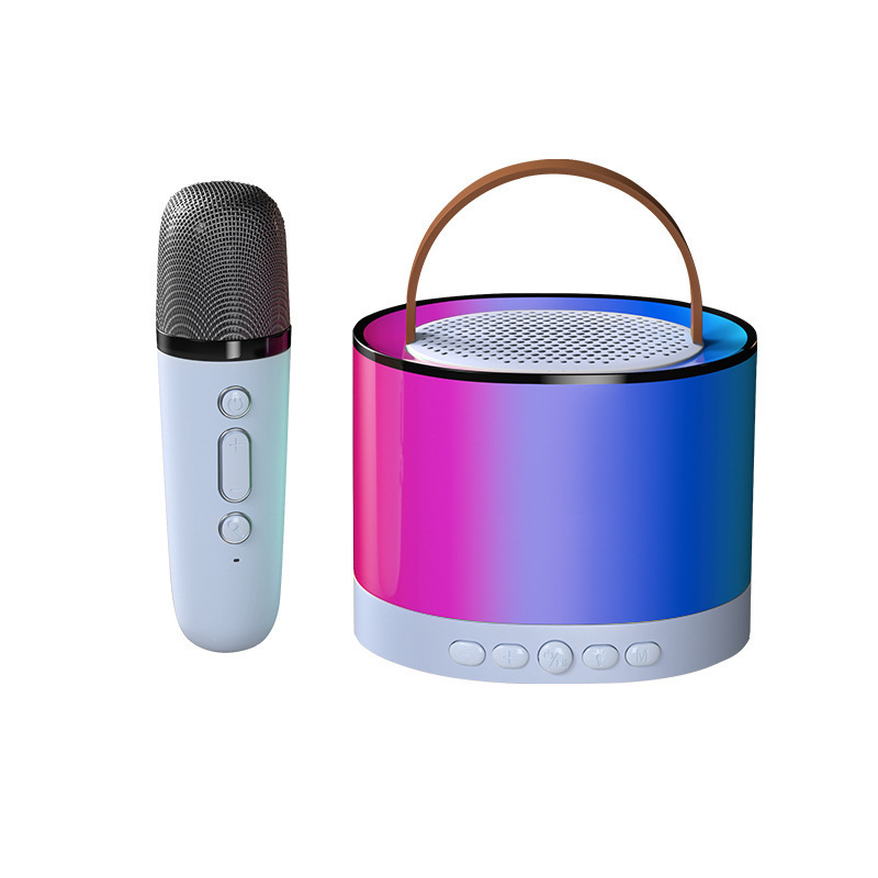 Boxă Bluetooth pentru karaoke K52 cu microfoane încorporate, duale — 5W, Bluetooth 5.0, 100Hz-20kHz, SNR 75dB, portabilă pentru karaoke acasă și în aer liber