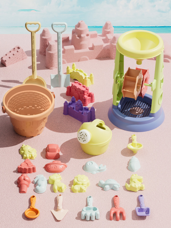 Jucării de plajă pentru copii: unelte de săpat în nisip, joacă în apă, plastic, Zhibei (material: plastic; marcă: Zhibei; vârstă: 0–3 ani; categorie: jucării de plajă; pentru joacă în apă)