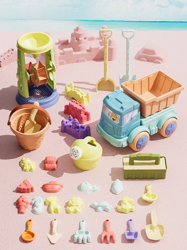Jucării de plajă pentru copii: unelte de săpat în nisip, joacă în apă, plastic, Zhibei (material: plastic; marcă: Zhibei; vârstă: 0–3 ani; categorie: jucării de plajă; pentru joacă în apă)