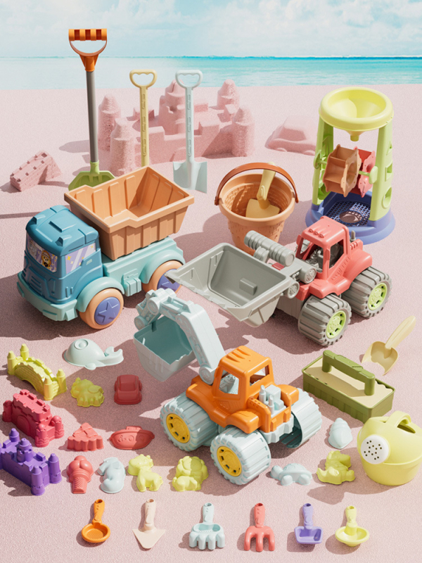 Jucării de plajă pentru copii: unelte de săpat în nisip, joacă în apă, plastic, Zhibei (material: plastic; marcă: Zhibei; vârstă: 0–3 ani; categorie: jucării de plajă; pentru joacă în apă)