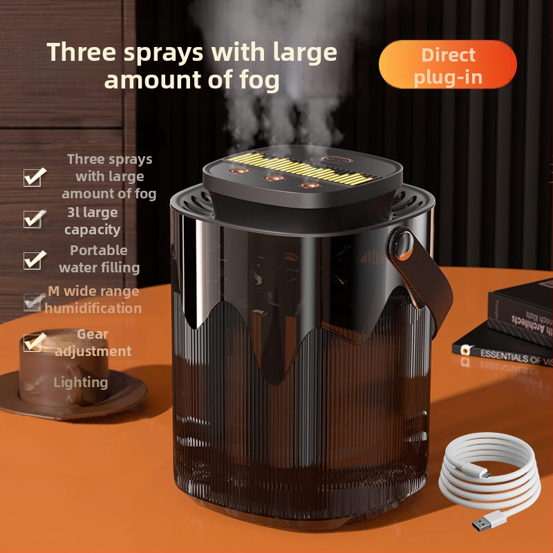 Υγραντήρας X6 με 3 εξόδους ομίχλης (δεξαμενή νερού 2,6–4 L, τροφοδοσία USB, κατάλληλο για χώρους έως 10 m²)