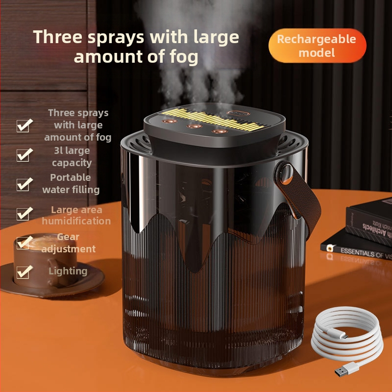 Υγραντήρας X6 με 3 εξόδους ομίχλης (δεξαμενή νερού 2,6–4 L, τροφοδοσία USB, κατάλληλο για χώρους έως 10 m²)
