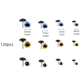 Stakleni oči za lutke i plišane mede, set od 120 komada, pečene na visokoj temperaturi