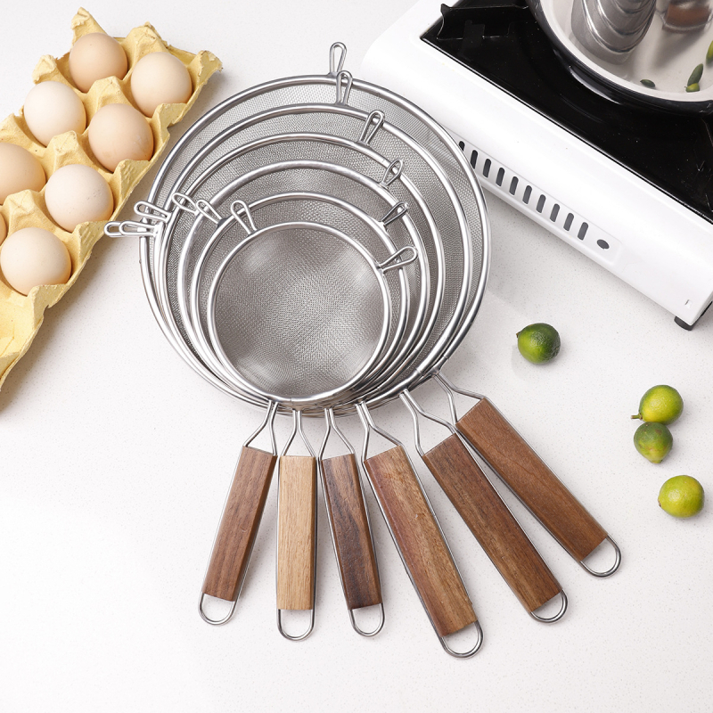 Gao Jia Chef sită din oțel inoxidabil cu plasă fină pentru prăjit – filtrare în bucătărie