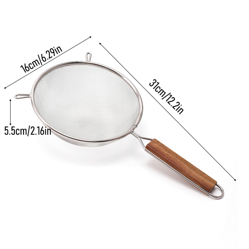 Gao Jia Chef sită din oțel inoxidabil cu plasă fină pentru prăjit – filtrare în bucătărie