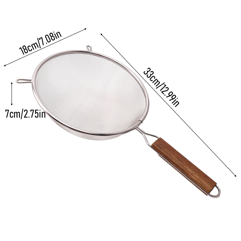 Gao Jia Chef sită din oțel inoxidabil cu plasă fină pentru prăjit – filtrare în bucătărie