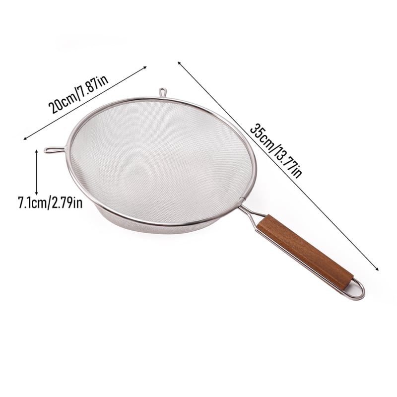 Gao Jia Chef sită din oțel inoxidabil cu plasă fină pentru prăjit – filtrare în bucătărie