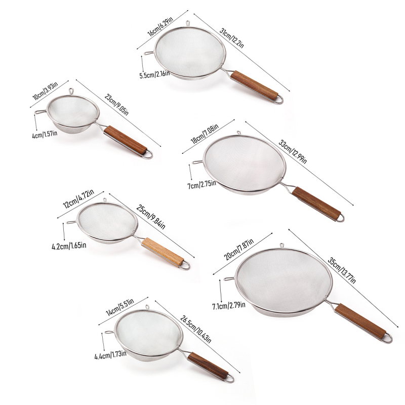 Gao Jia Chef sită din oțel inoxidabil cu plasă fină pentru prăjit – filtrare în bucătărie