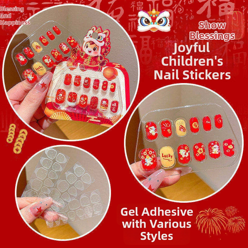 Detské nálepky na nechty - vzor princezny, vianočný štýl, výrobné číslo ym4748