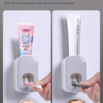 Nástenný set dávkovača zubnej pasty pre domáce použitie, bez vŕtania, držiak na detské zubné kefy