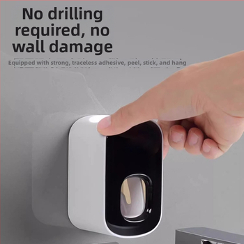 Nástenný set dávkovača zubnej pasty pre domáce použitie, bez vŕtania, držiak na detské zubné kefy