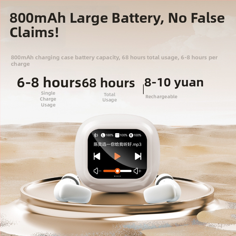 S09 MP3 Bluetooth slúchadlá s slotom na kartu, in-ear, digitálny displej, dosah 15 m, BT 5.4, 4-8 h výdrž batérie, IPX4 odolnosť voči vode