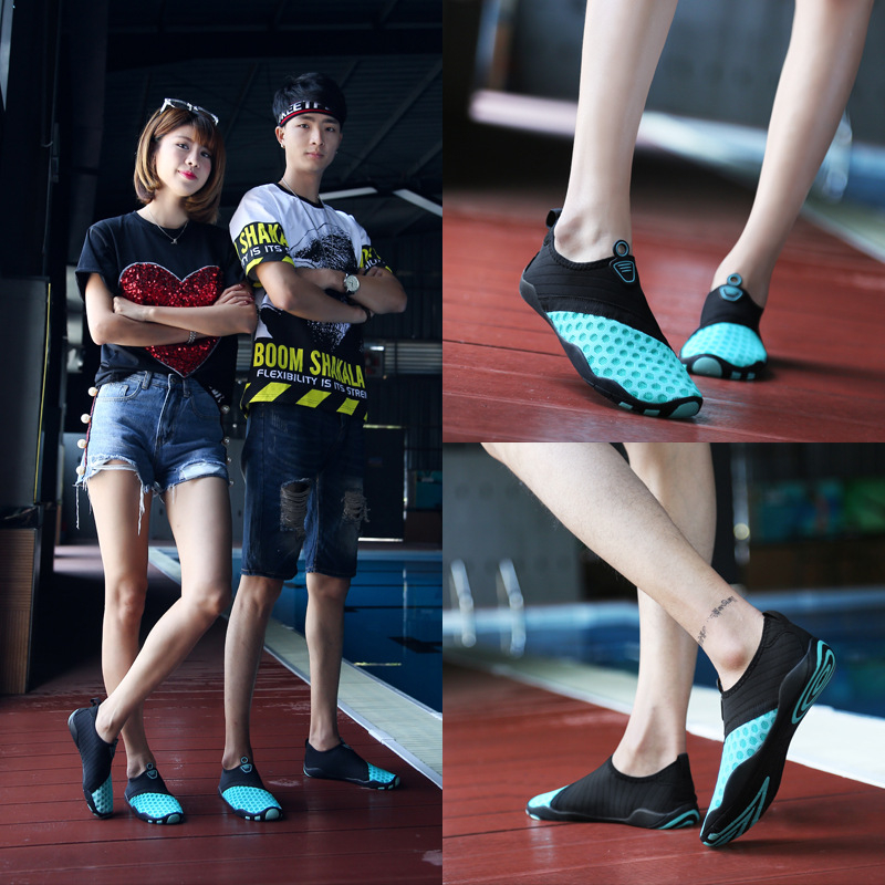 Υποδήματα νερού για εξωτερικές δραστηριότητες — Αντιολισθητικό, επάνω μέρος από ελαστικό ύφασμα, εξωτερική σόλα από φυσικό καουτσούκ, ενδιάμεση σόλα από καουτσούκ