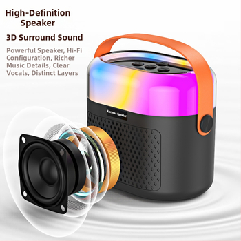 Bluetooth karaokový reproduktor s RGB osvetlením a vstavaným mikrofónom - 5W, BT 5.3, vstavaná batéria 1200–2000mAh