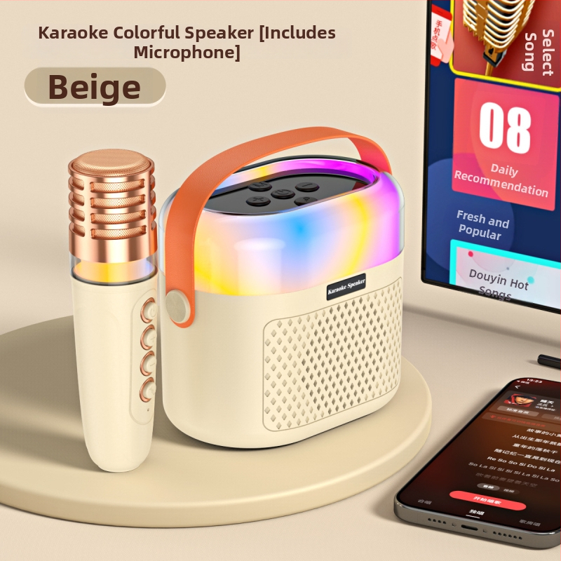 Bluetooth karaokový reproduktor s RGB osvetlením a vstavaným mikrofónom - 5W, BT 5.3, vstavaná batéria 1200–2000mAh