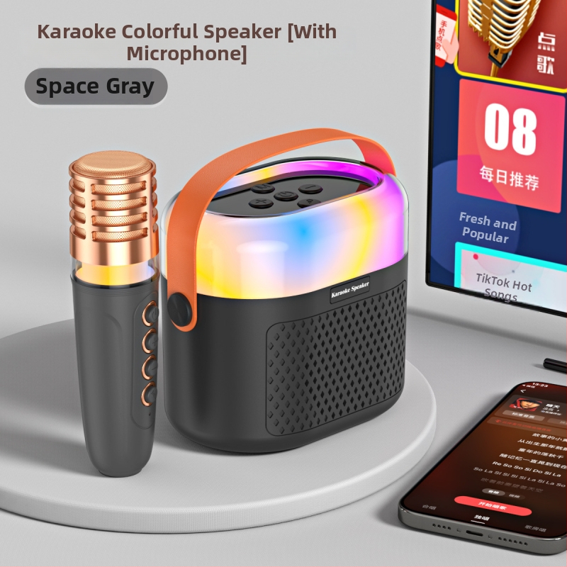Bluetooth karaokový reproduktor s RGB osvetlením a vstavaným mikrofónom - 5W, BT 5.3, vstavaná batéria 1200–2000mAh