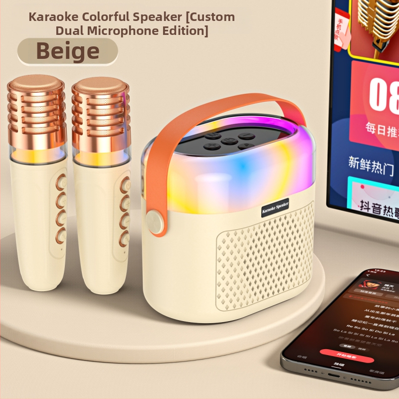 Bluetooth karaokový reproduktor s RGB osvetlením a vstavaným mikrofónom - 5W, BT 5.3, vstavaná batéria 1200–2000mAh