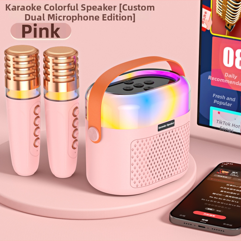 Bluetooth karaokový reproduktor s RGB osvetlením a vstavaným mikrofónom - 5W, BT 5.3, vstavaná batéria 1200–2000mAh
