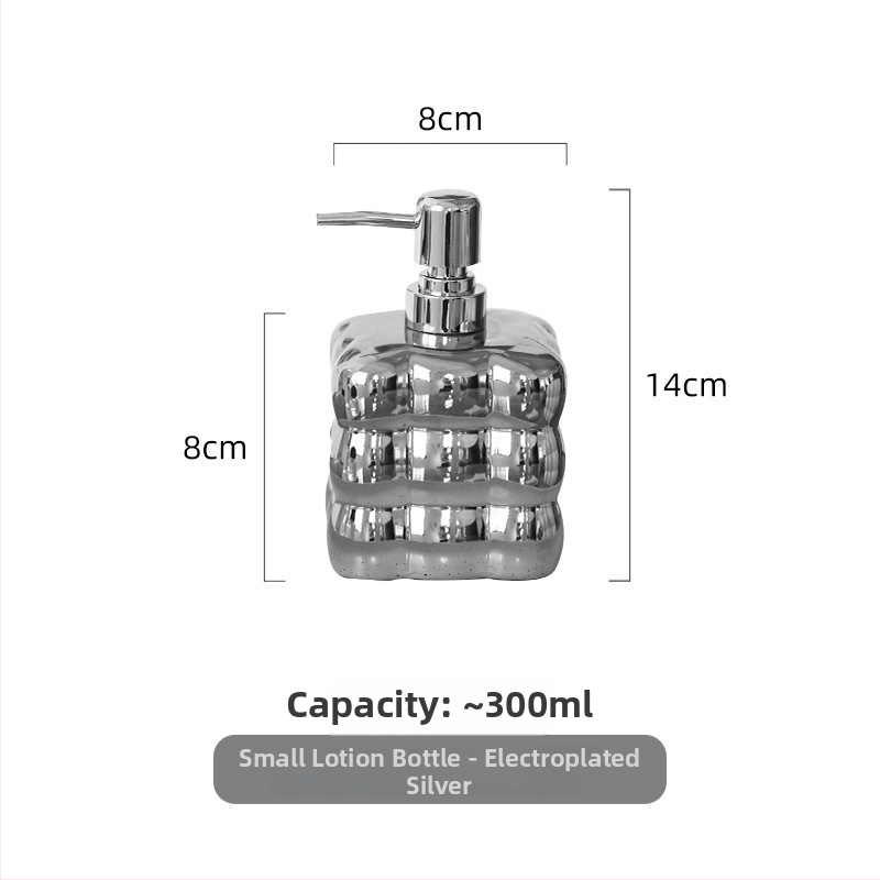 Keramička posuda s pumpom, dvodijelni set, prilagodljiv za šampon, gel za tuširanje, losion ili sredstvo za dezinfekciju ruku