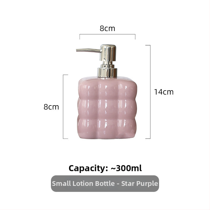 Keramička posuda s pumpom, dvodijelni set, prilagodljiv za šampon, gel za tuširanje, losion ili sredstvo za dezinfekciju ruku