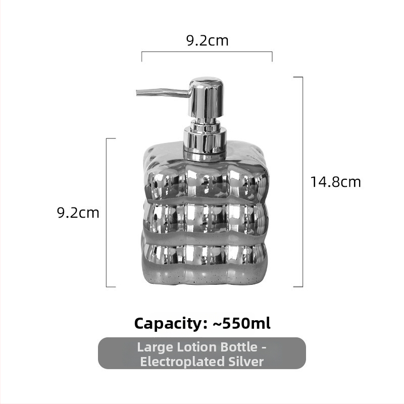 Keramička posuda s pumpom, dvodijelni set, prilagodljiv za šampon, gel za tuširanje, losion ili sredstvo za dezinfekciju ruku