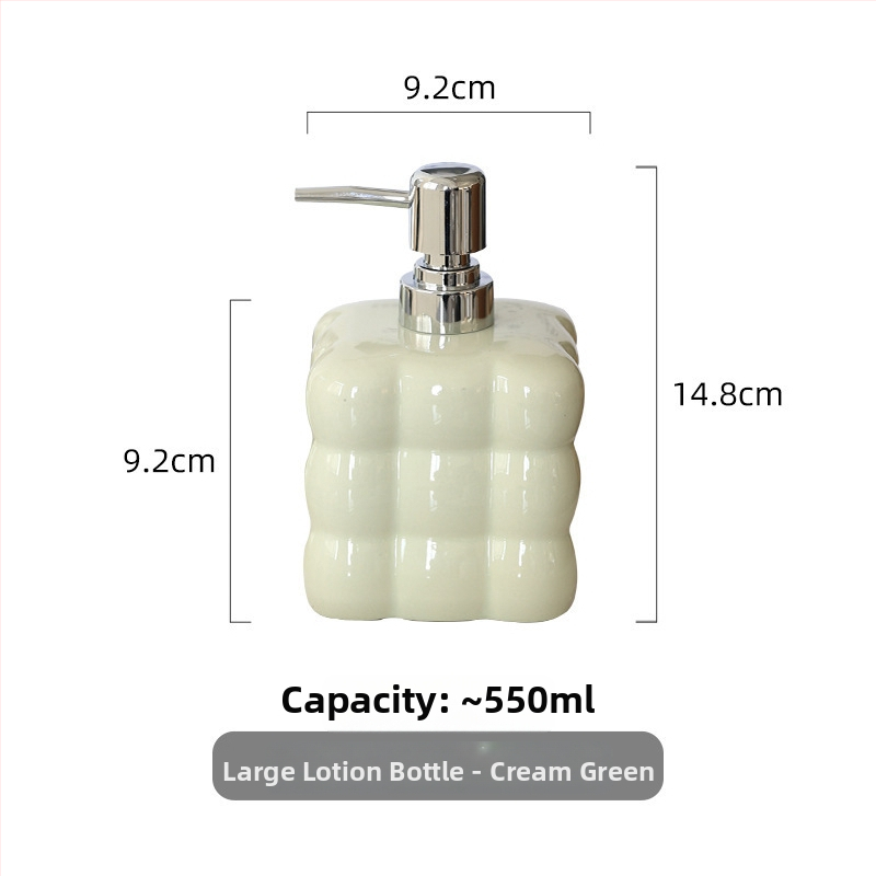 Keramička posuda s pumpom, dvodijelni set, prilagodljiv za šampon, gel za tuširanje, losion ili sredstvo za dezinfekciju ruku