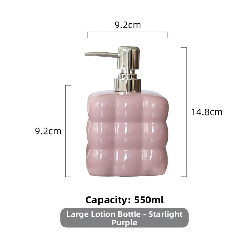 Keramička posuda s pumpom, dvodijelni set, prilagodljiv za šampon, gel za tuširanje, losion ili sredstvo za dezinfekciju ruku