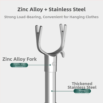 Rozsdamentes acélból készült ruhaszárító rúd, teleszkópos, ruhák és ágyneműk szárítására, modern minimalist stílus, Chef Joon márka