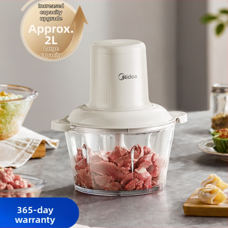 Mlyn na mäso / kuchynský mixér Midea — kapacita 1–3 L, funkcia detskej stravy, napätie ≤36V, rýchlosť motora <10 000 ot/min, sklenená nádoba
