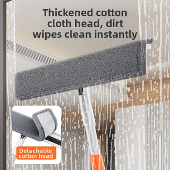 Разтегателен двустранен инструмент за почистване на прозорци за външни високи сгради, пластмасов корпус, домашна употреба.