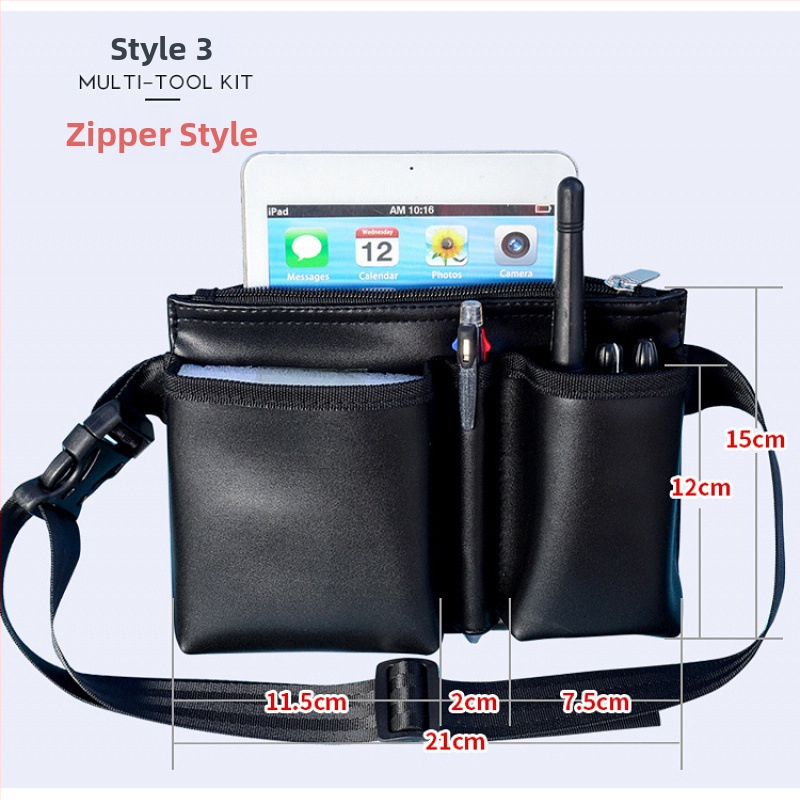 Sportska torbica za pojas — Višenamjenska kožna torba za pojas s prostorom za mobitel i radio; za muškarce; proljeće 2024; ledeni sportovi