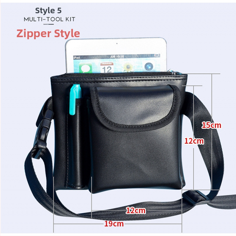 Sportska torbica za pojas — Višenamjenska kožna torba za pojas s prostorom za mobitel i radio; za muškarce; proljeće 2024; ledeni sportovi